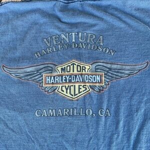 VTG 90s Single Stitch Harley Davidson T-Shirt USA Eagle Wings R.K. Stratman FLAW